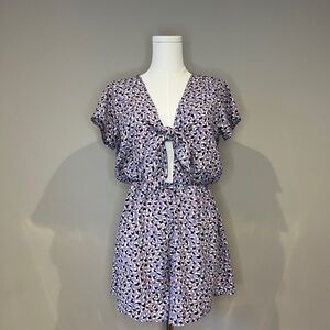Francesca’s Purple and Blue Patterned Romper